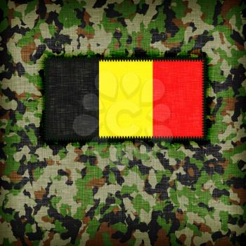 Amy camouflage uniform with flag on it, Belgium