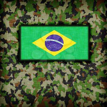 Amy camouflage uniform with flag on it, Brazil