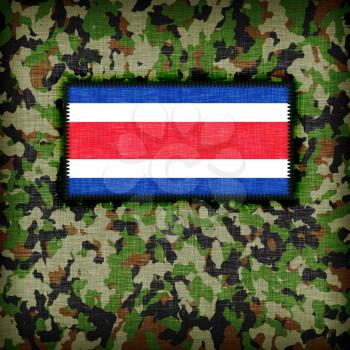 Amy camouflage uniform with flag on it, Costa Rica