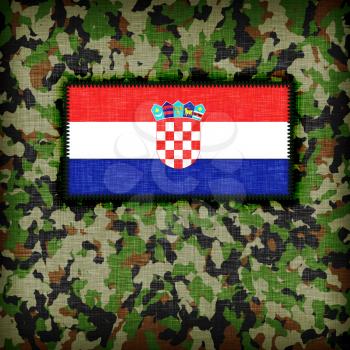Amy camouflage uniform with flag on it, Croatia