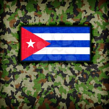 Amy camouflage uniform with flag on it, Cuba