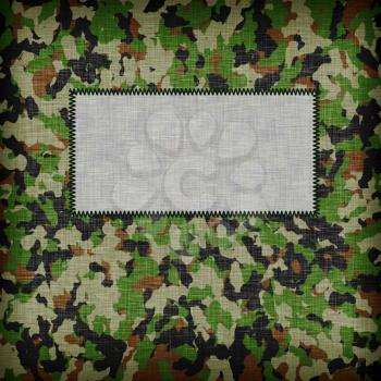 Amy camouflage uniform with emty tag on it