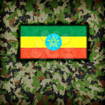 Amy camouflage uniform with flag on it, Ethiopia