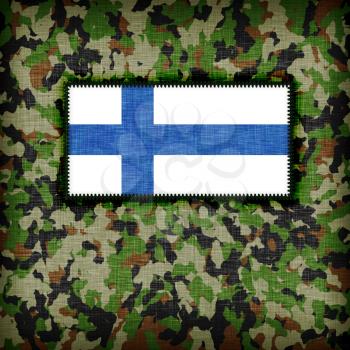 Amy camouflage uniform with flag on it, Finland