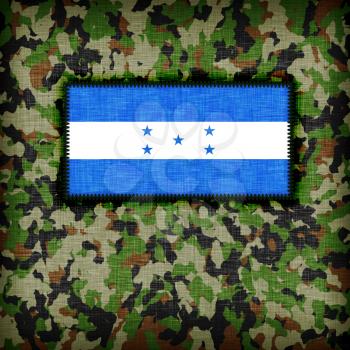 Amy camouflage uniform with flag on it, Honduras