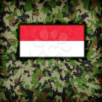 Amy camouflage uniform with flag on it, Indonesia