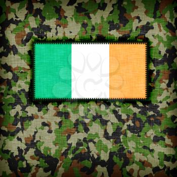 Amy camouflage uniform with flag on it, Ireland