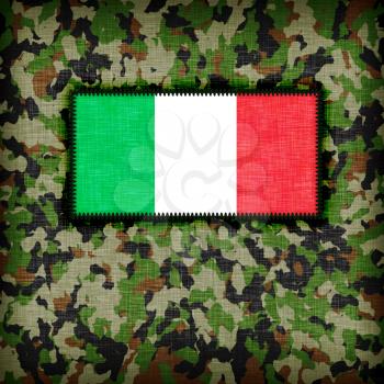 Amy camouflage uniform with flag on it, Italy