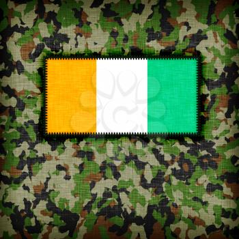 Amy camouflage uniform with flag on it, Ivory Coast