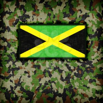 Amy camouflage uniform with flag on it, Jamaica