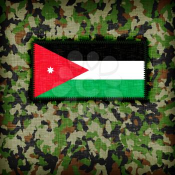 Amy camouflage uniform with flag on it, Jordan