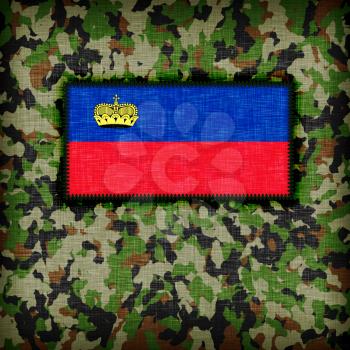 Amy camouflage uniform with flag on it, Liechtenstein
