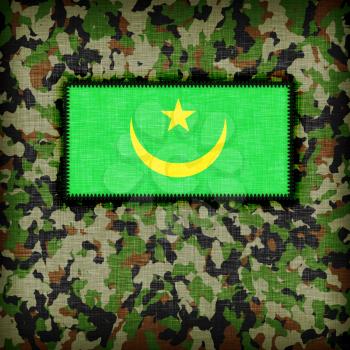 Amy camouflage uniform with flag on it, Mauritania
