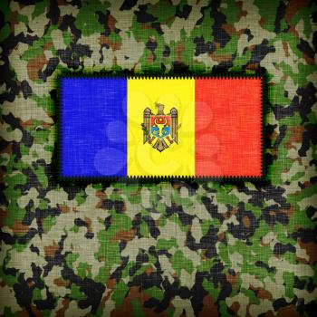 Amy camouflage uniform with flag on it, Moldavia