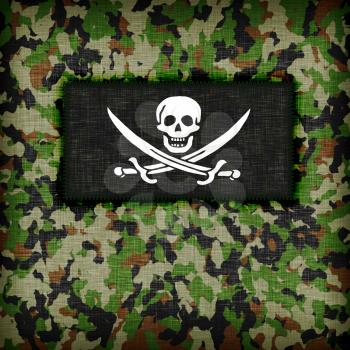 Amy camouflage uniform with flag on it, Pirate