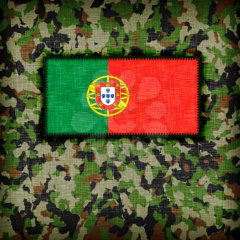Amy camouflage uniform with flag on it, Portugal