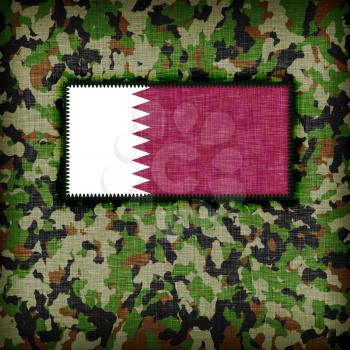 Amy camouflage uniform with flag on it, Qatar