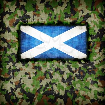 Amy camouflage uniform with flag on it, Scotland
