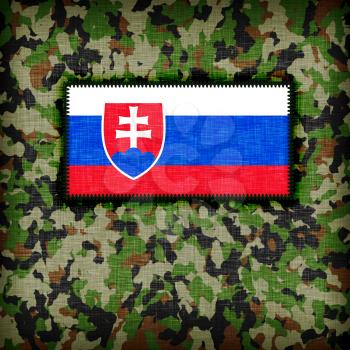 Amy camouflage uniform with flag on it, Slovakia