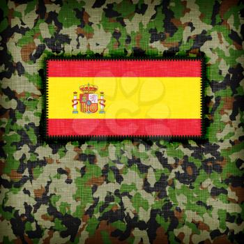 Amy camouflage uniform with flag on it, Spain