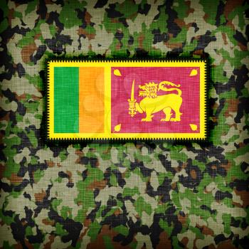 Amy camouflage uniform with flag on it, Sri Lanka