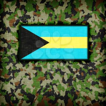 Amy camouflage uniform with flag on it, The Bahamas