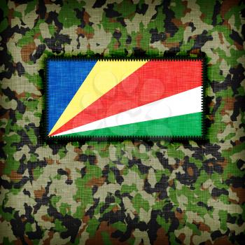 Amy camouflage uniform with flag on it, The Seychelles