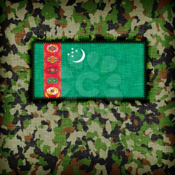 Amy camouflage uniform with flag on it, Turkmenistan