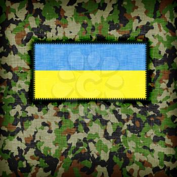 Amy camouflage uniform with flag on it, Ukraine