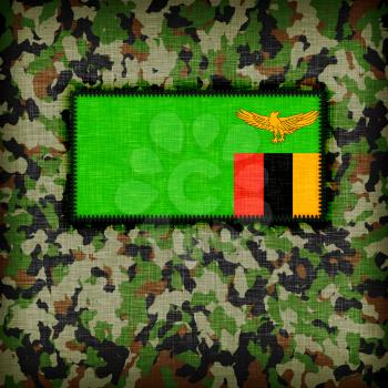 Amy camouflage uniform with flag on it, Zambia