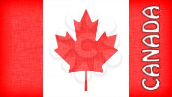 Flag of Canada with letters stiched on it