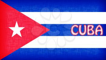 Flag of Cuba stitched with letters, isolated