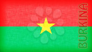 Flag of Burkina Faso stitched with letters, isolated