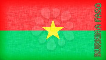 Flag of Burkina Faso stitched with letters, isolated