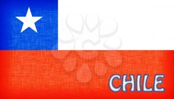 Flag of Chile stitched with letters, isolated