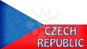 Flag of the Czech Republic stitched with letters, isolated