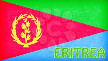 Flag of Eritrea stitched with letters, isolated