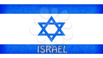 Flag of Israel stitched with letters, isolated
