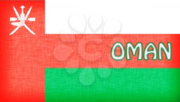 Flag of Oman stitched with letters, isolated