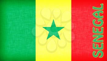 Flag of Senegal stitched with letters, isolated
