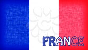 Flag of France with letters stiched on it