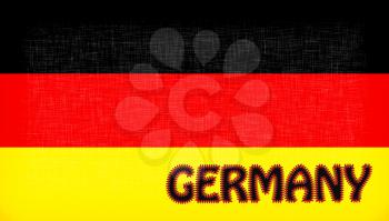 Flag of Germany with letters stiched on it