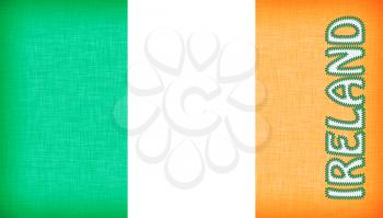 Flag of Ireland stitched with letters, isolated