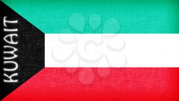Flag of Kuwait stitched with letters, isolated