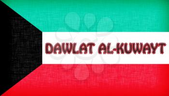 Flag of Kuwait stitched with letters, isolated