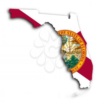 Map of Florida, filled with the state flag