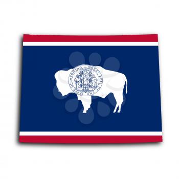Map of Wyoming, filled with the state flag