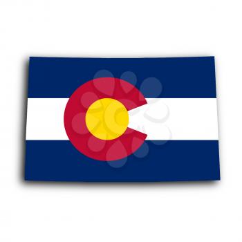 Map of Colorado, filled with the state flag