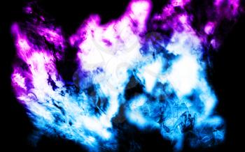 Mystic cloud with purple and blue colours, black background