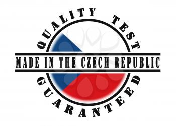 Quality test guaranteed stamp with a national flag inside, Czech Republic